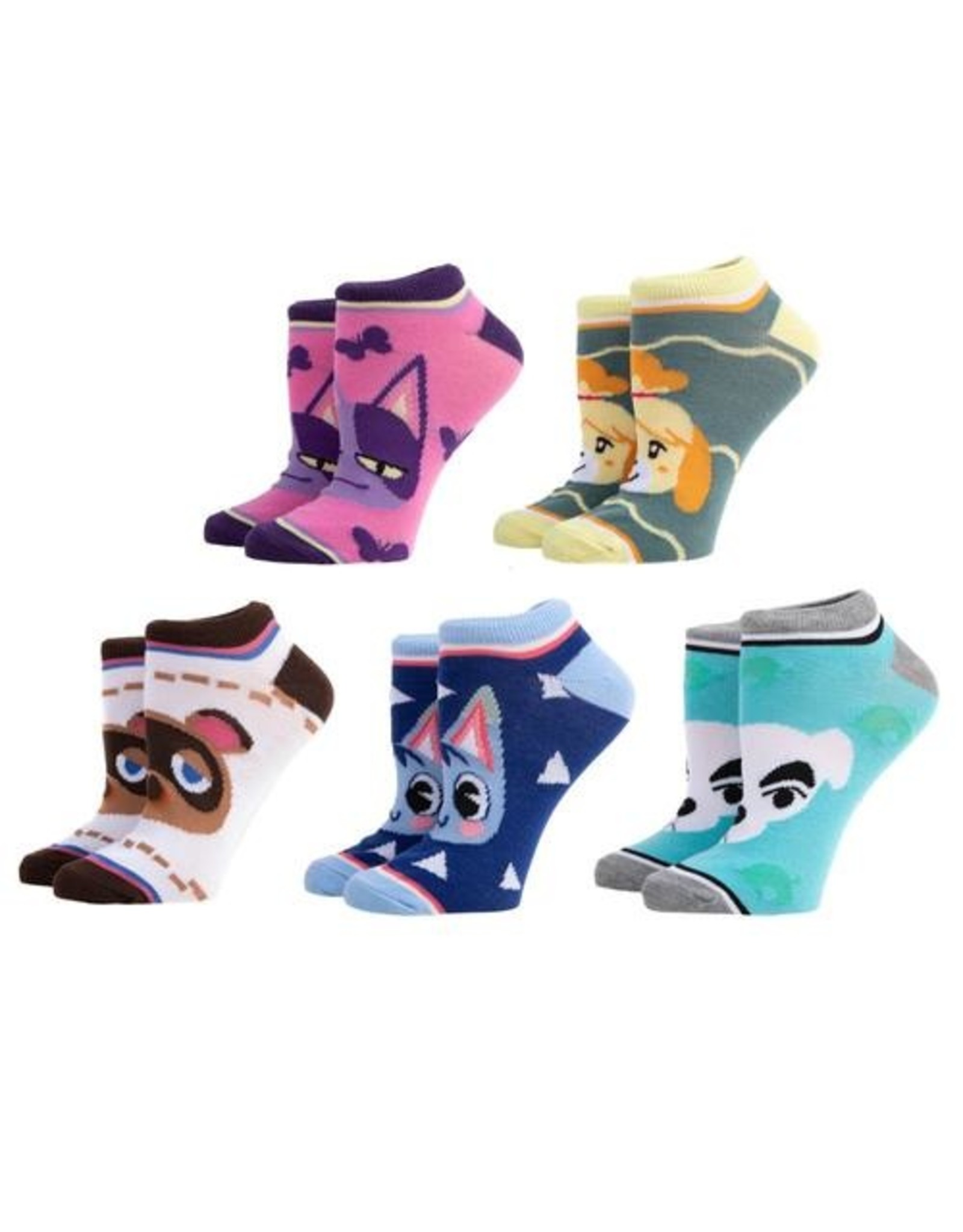 Bioworld Animal Crossing 5-Pack Ankle Socks