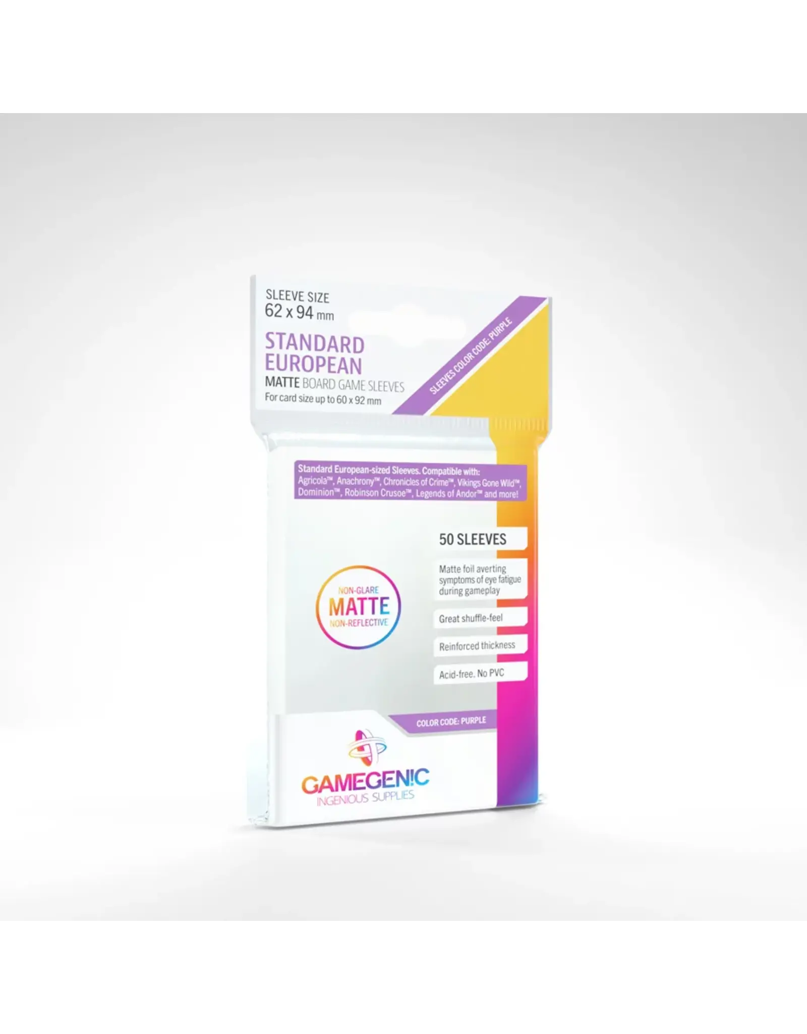 Gamegenics Standard European Matte Board Game Sleeves