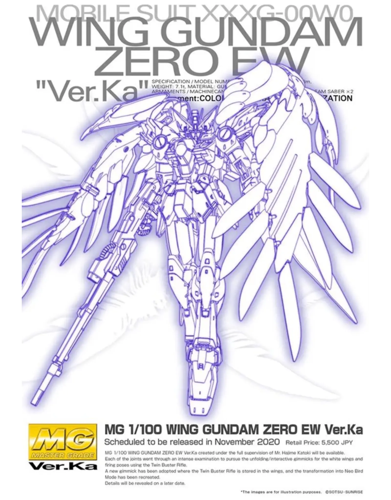 XXG-00W0 Wing Gundam Zero EW Ver. Ka 1/100 Model Kit