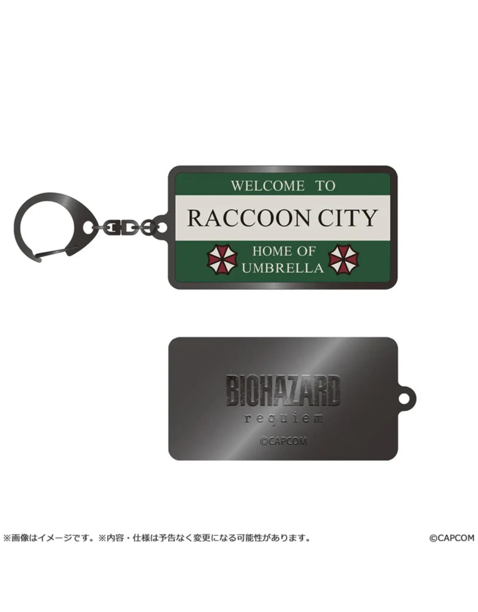 Resident Evil Requiem Metal Keychain - Raccoon City Welcome Sign *Pre-order*