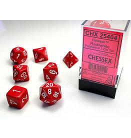 Chessex CHX25404 Opaque: Poly Set Red/White (7)