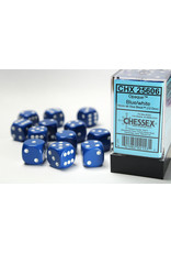 Chessex CHX25606 Opaque: 16mm D6 Blue/White (12)
