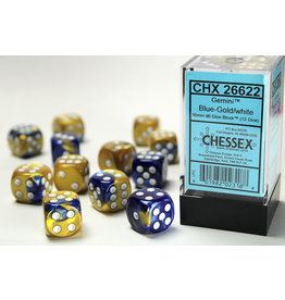 Chessex CHX26622 Gemini: 16mm D6 Blue Gold/White (12)