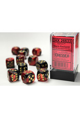 Chessex CHX26633 Gemini 3: 16mm D6 Black Red Gold/Black (12)