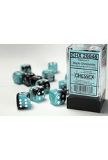 Chessex CHX26646 Gemini 5: 16mm D6 Black Shell/White (12)
