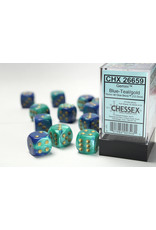 Chessex CHX26659 Gemini 7: 16mm D6 Blue/Teal/Gold (12)