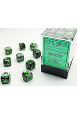 Chessex CHX26845 Gemini 5: 12mm D6 Black Gray/Green (36)
