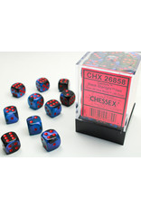 Chessex CHX26858 Gemini 7: 12mm D6 Black Starlight/Red (36)