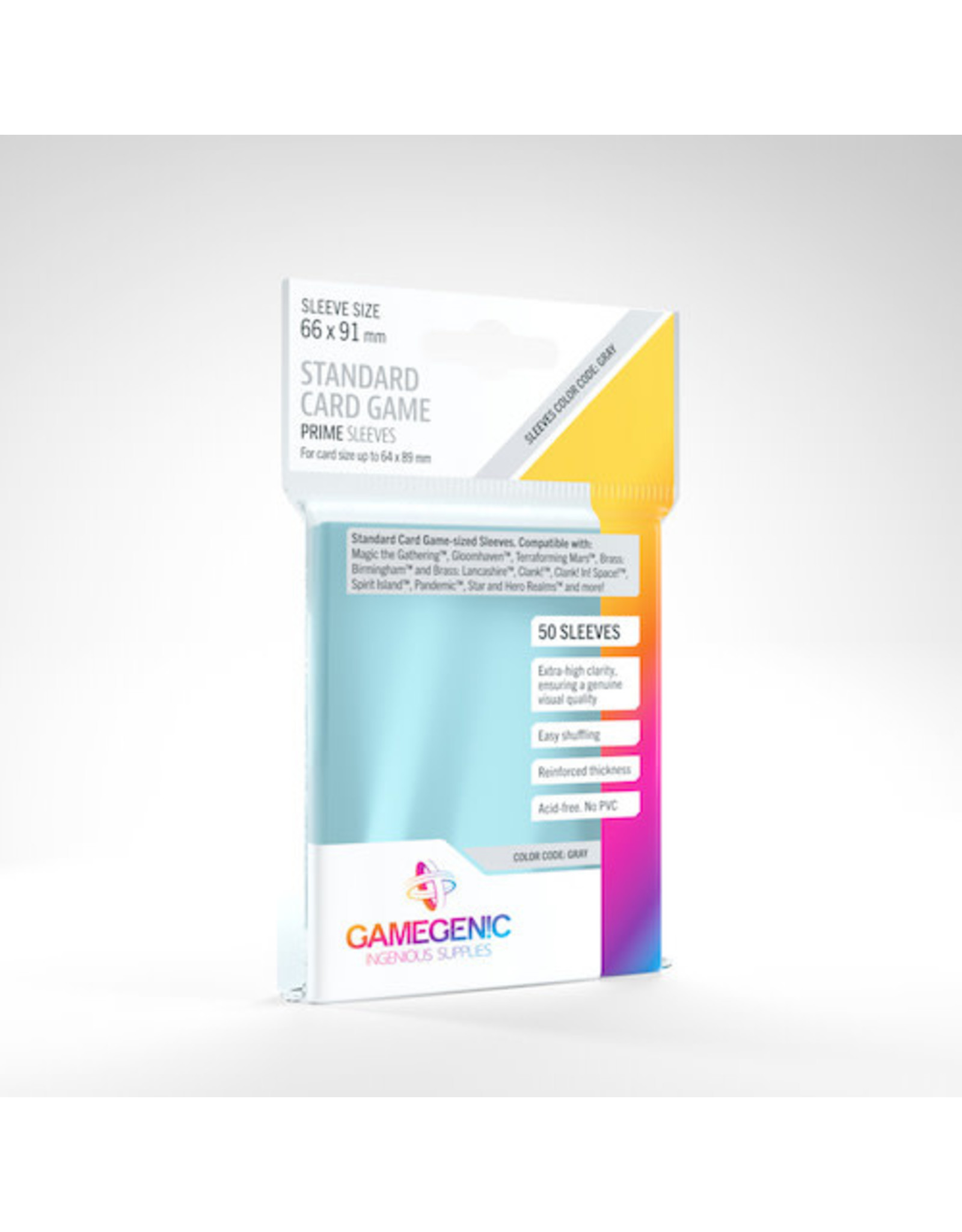 GAMEGEN!C GGS10180ML Standard Card Game Sleeves Clear 66 x 91 mm (50)