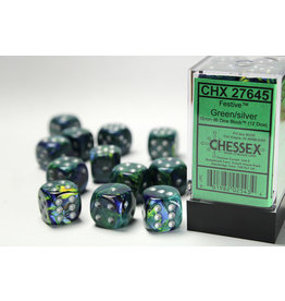 Chessex CHX27645 Dm5 Festive 16mm D6 Green/Silver (12)