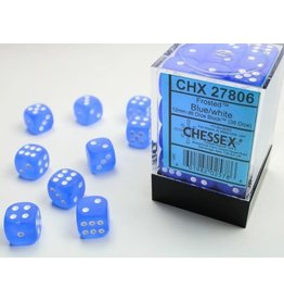 Chessex CHX27806 Frosted: 12mm D6 Blue/White (36)