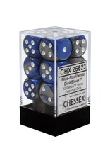 Chessex CHX26623 Gemini: 16mm D6 Blue Silver/White (12)
