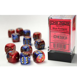 Chessex CHX26629 Gemini 2: 16mm D6 Blue Red/Gold (12)