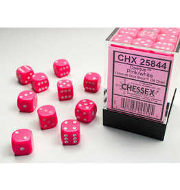Chessex CHX25844 Opaque: 12mm D6 Pink/White (36)