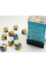 Chessex CHX26822 Gemini: 12mm D6 Blue Gold/White (36)