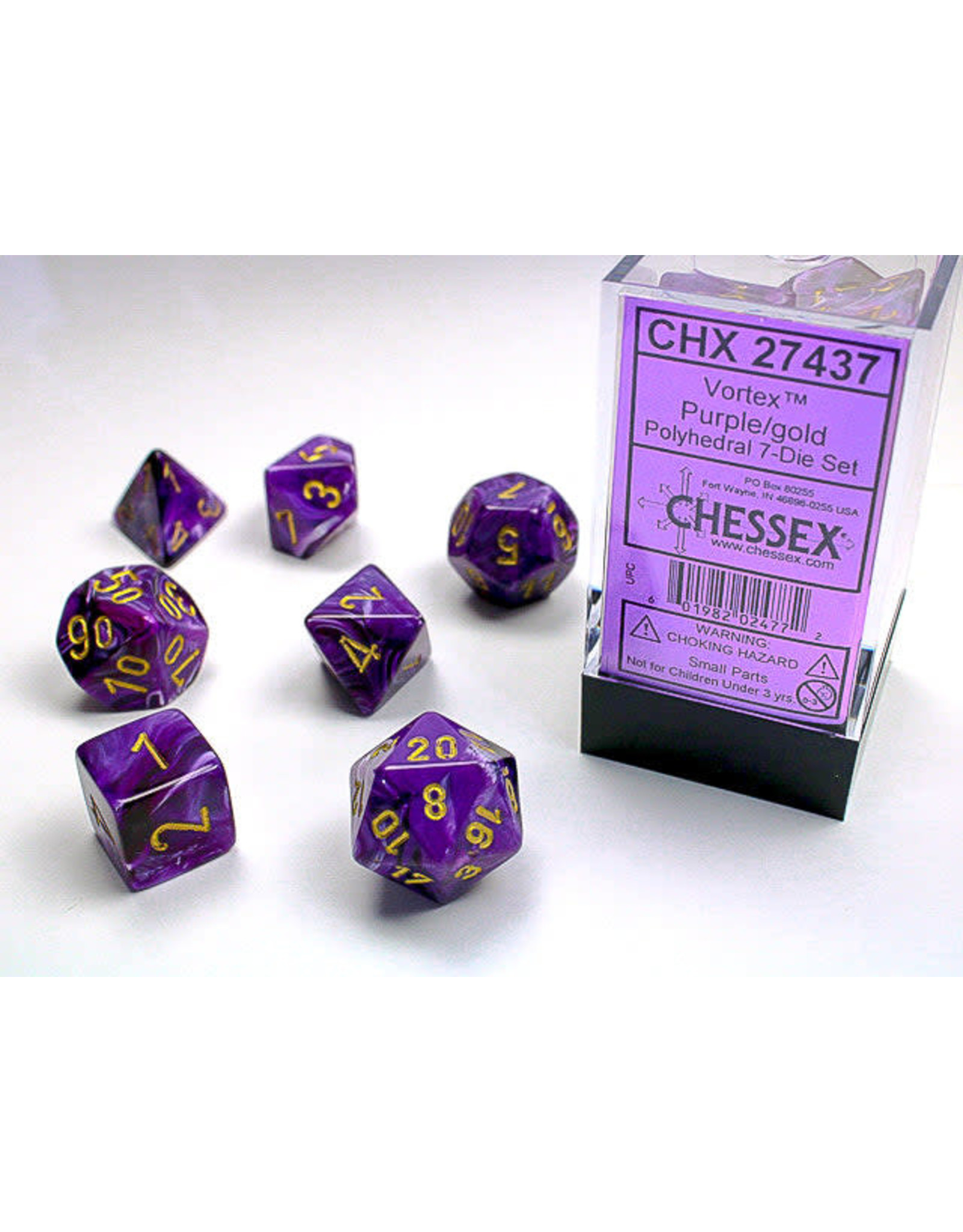 Chessex CHX27437 Vortex: Poly Purple/Gold (7)