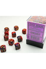 Chessex CHX26826 Gemini: 12mm D6 Purple Red/Gold (36)