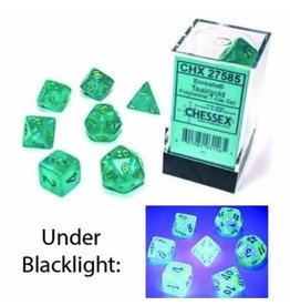 Chessex CHX27585 Borealis: Polyhedral Teal/gold Luminary 7-Die Set