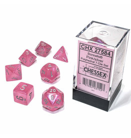 Chessex CHX27584 Borealis: Polyhedral Pink/silver Luminary 7-Die Set