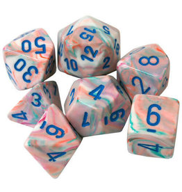 Chessex CHX27544 Dice Menagerie 10: Poly Festive Pop Art/Blue (7)