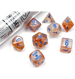 Chessex CHX30045 Lab Dice 5 Borealis: Poly Rose Gold/light blue Luminary (7)