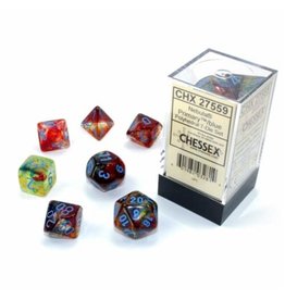 Chessex CHX27559 Nebula: Polyhedral Primary/blue Luminary 7-Die Set