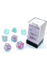 Chessex CHX27545 Nebula: Polyhedral Wisteria/white Luminary 7-Die Set