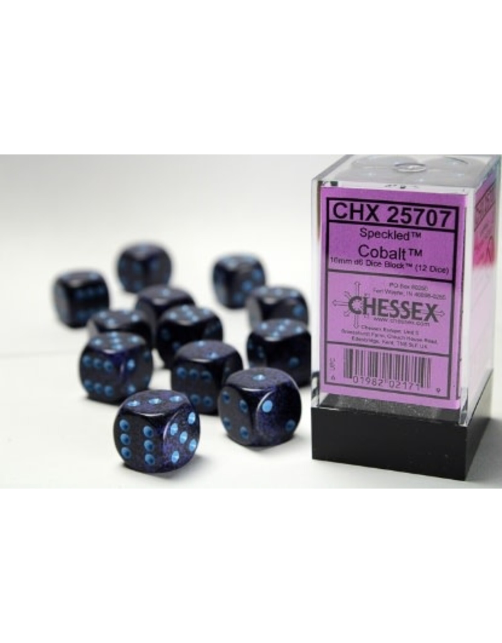 Chessex CHX25707 Speckled: 16mm D6 Cobalt (12)