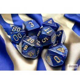 Chessex CHX27427 Scarab: Poly Set Royal Blue/Gold (7)