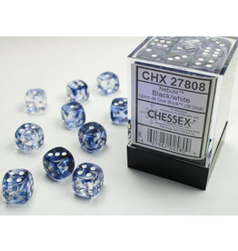 Chessex CHX27808 Nebula: 12mm D6 Black/White (36)