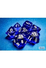 Chessex CHX23076 Gemini: Poly Translucent Blue-White 7-Die Set