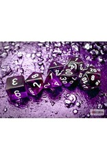 Chessex CHX23077 Gemini: Poly Translucent Purple-White 7-Die Set
