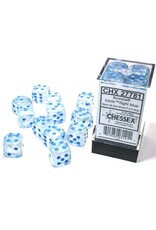 Chessex CHX27781  Borealis: 16mm d6 Icicle/light blue Luminary Dice Block (12 dice)