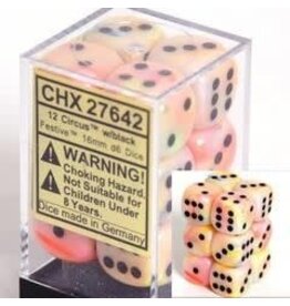 Chessex CHX27642  Festive 16mm D6 Circus/Black (12)