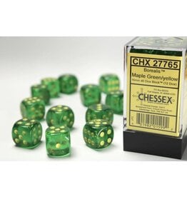 Chessex CHX27765  Dice Menagerie 10: 16mm D6 Maple Green/Yellow (12)