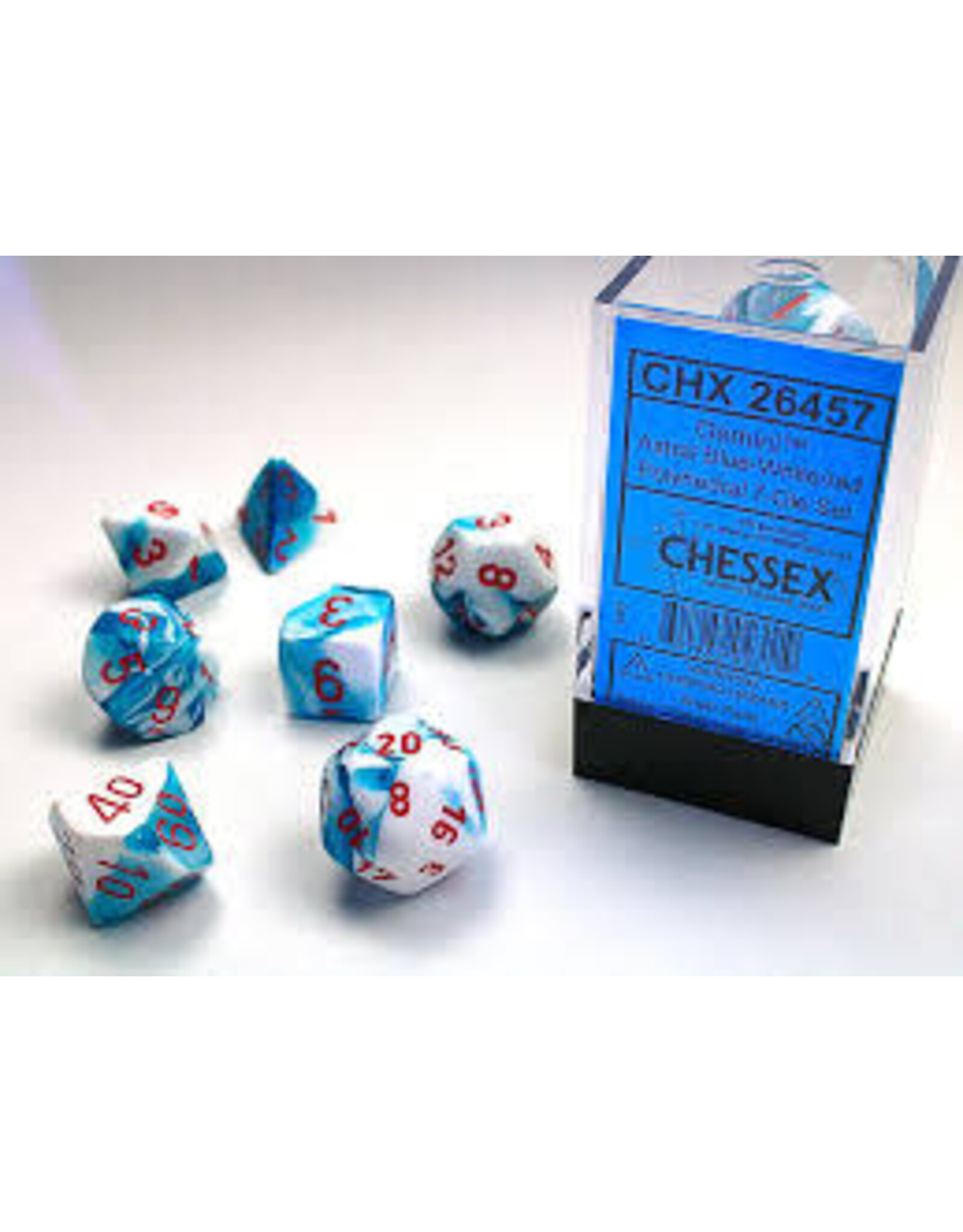 Chessex CHX26457 Gemini: Poly Set Astral Blue/White (7)