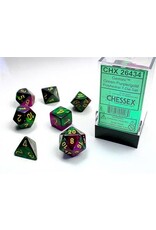 Chessex CHX26434 Gemini 2: Poly Green-Purple/gold 7-Die Set