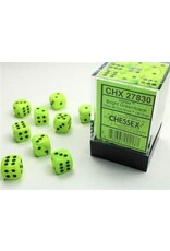 Chessex CHX27830 Vortex: 12mm D6 Bright Green/black Dice (36 dice)