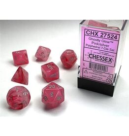 Chessex CHX27524 Ghostly Glow Polyhedral Pink/silver 7-Die Set