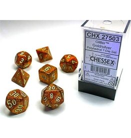 Chessex CHX27503 Glitter Polyhedral Gold/silver 7-Die Set