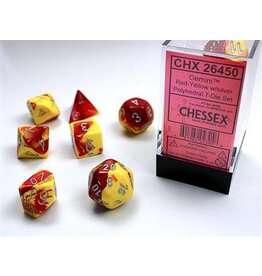 Chessex CHX26450 Gemini Polyhedral Red-Yellow/silver 7-Die Set