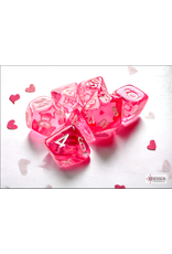 Chessex CHX20384 Translucent: Mini-Polyhedral Pink/white 7-Die Set