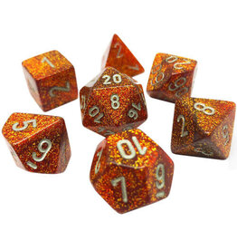 Chessex CHX20503 Glitter: Mini-Polyhedral Gold/silver 7-Die Set