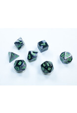 Chessex CHX20645 Gemini: Mini-Polyhedral Black-Grey/green 7-Die Set