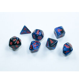 Chessex CHX20658 Gemini: Mini-Polyhedral Black-Starlight/red 7-Die Set