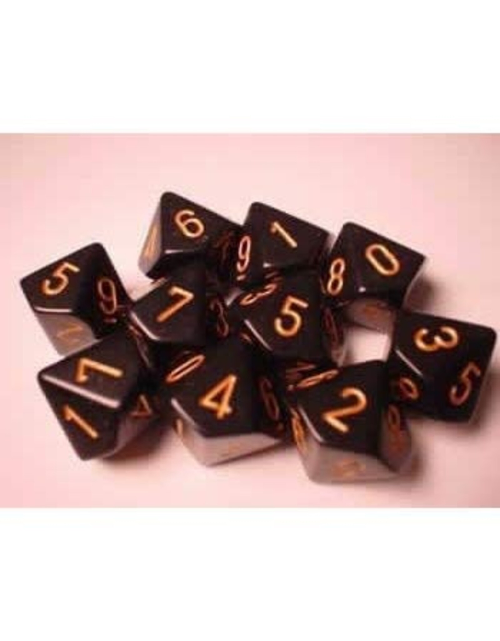 Chessex CHX25228 Opaque: Poly D10 Black/Gold (10)