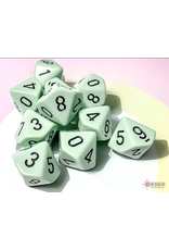 Chessex CHX25265 Opaque Pastel Green/black Set of Ten d10s