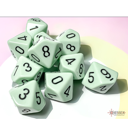 Chessex CHX25265 Opaque Pastel Green/black Set of Ten d10s