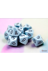 Chessex CHX25266 Opaque Pastel Blue/black Set of Ten d10s