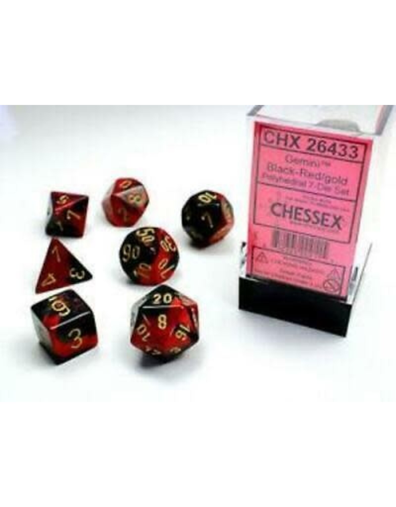 Chessex CHX26433 Gemini 3: Poly Black Red/Gold (7)